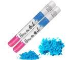 2pcs Confettified Holi Powder Smoke & Confetti Cannon Launcher Popper for Gender Reveal Party 45cm L Blue