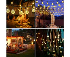 1/2 Pack Solar String Lights LED Waterproof 8 Modes Crystal Ball Fairy Lights-Warm White