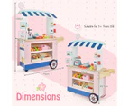 Costway Kids Pretend Food Cart kidren Dessert Trolley Wood Play Stand w/POS Machine & Scale Birthday Gift