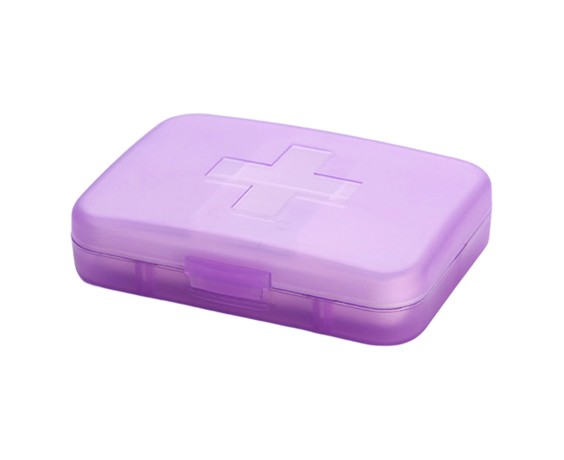 Pill Box Large Capacity Waterproof Thickened 6 Grids Pills Dispenser Case for Home-Purple