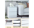 Bedside Table Side Table 2 Drawers Nightstand Bedroom White