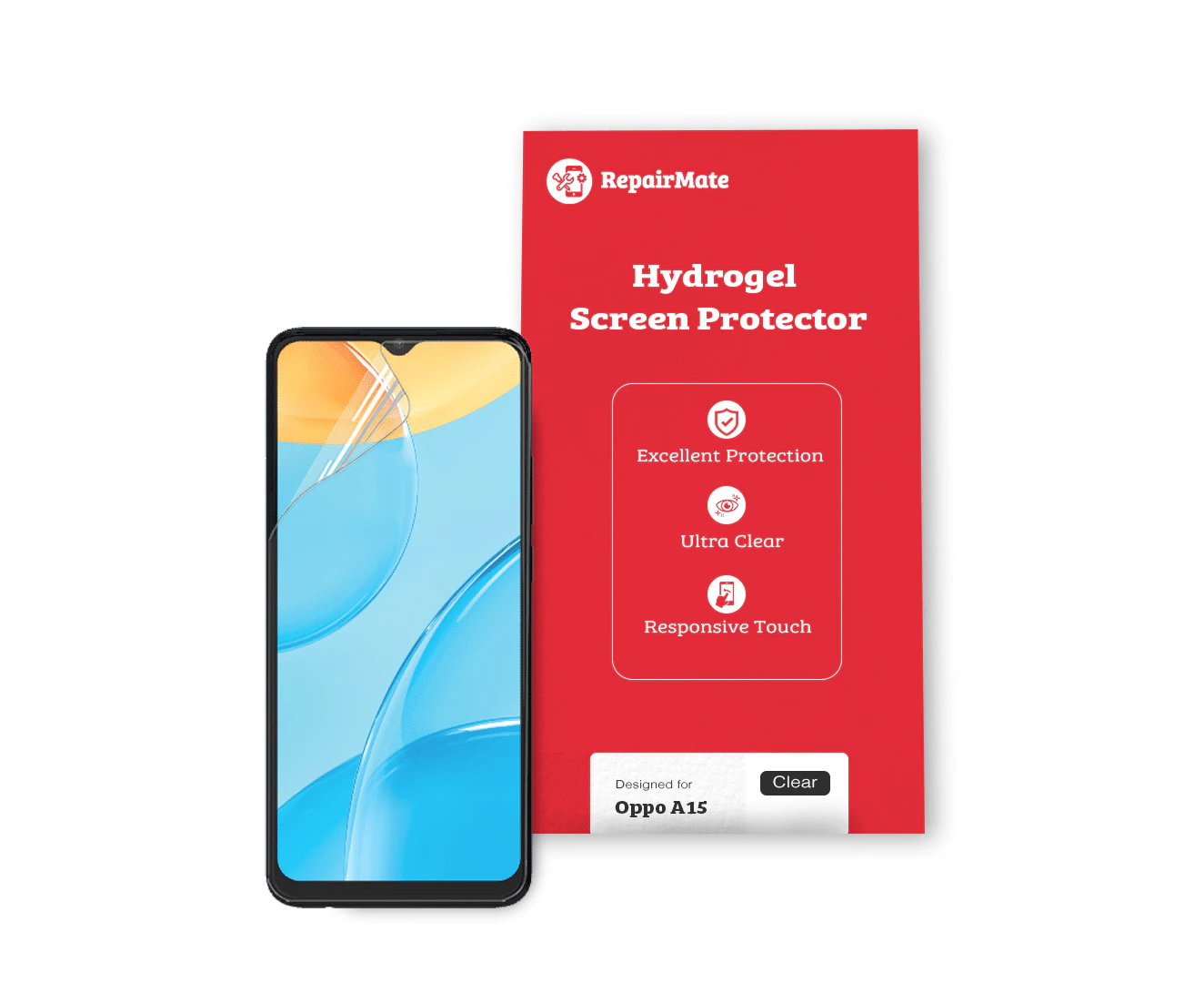 Oppo A15 Compatible Hydrogel Screen Protector Full Cover [2 Pack] - (2 X Front + 2 X Back) Protector