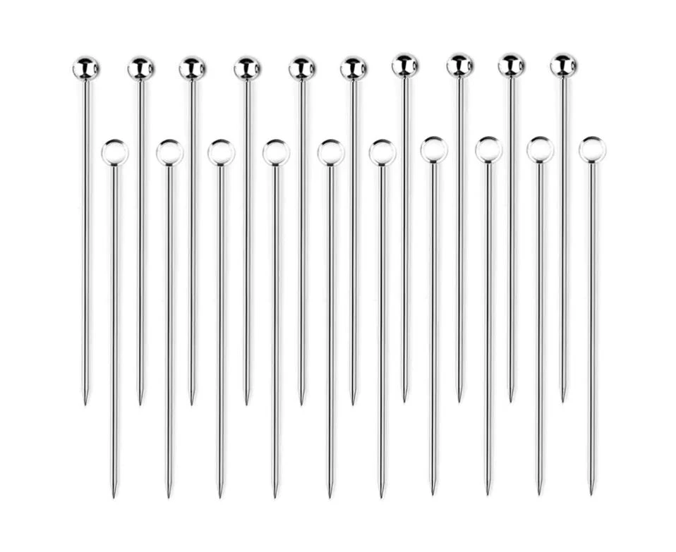 20pcs Stainless Steel Cocktail Skewers Sticks Reusable