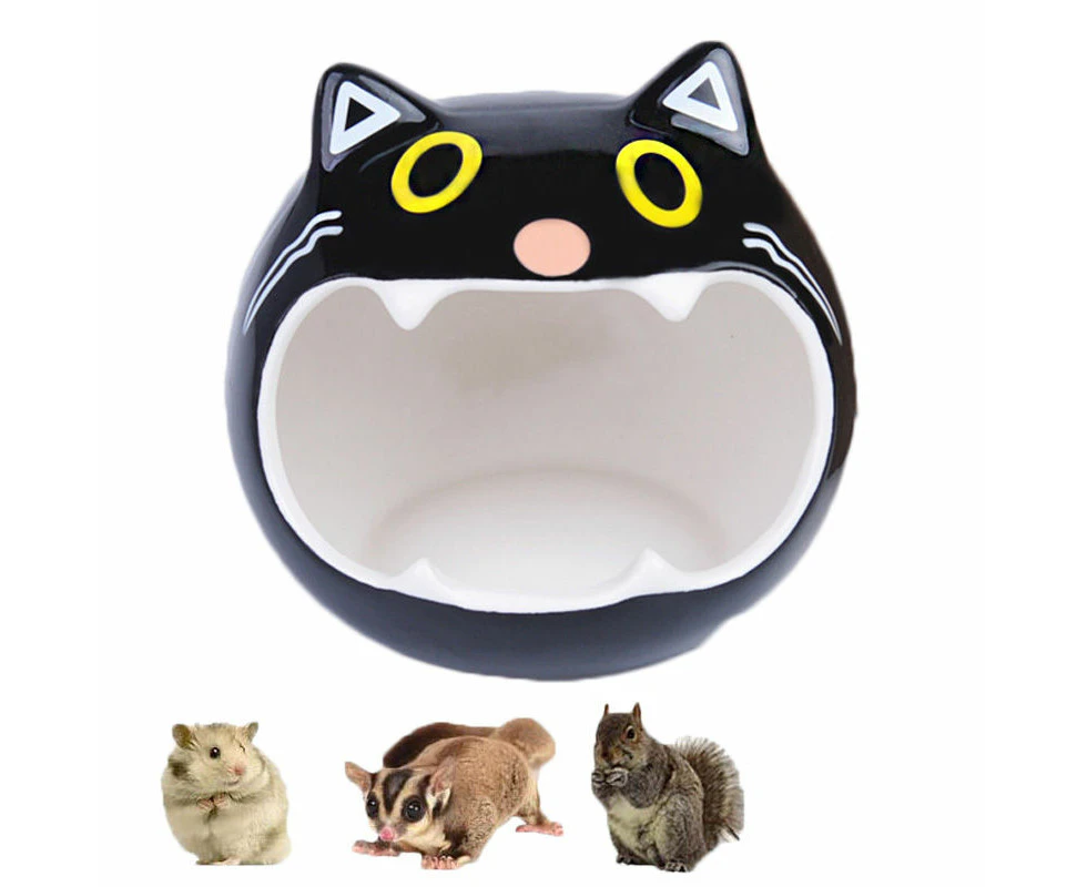 ViviPet Small Animal Ceramic House Summer Cool Hideout-BlackCat