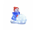 Acrylic Snowman with Large Snowball - H34cm