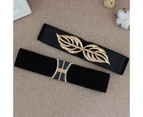 Women's Decorative Ribbon Waist Seal with Skirt Leaves to Buckle Elastic Belt Slim Elasticity EL101