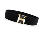 Women's Decorative Ribbon Waist Seal with Skirt Leaves to Buckle Elastic Belt Slim Elasticity EL101