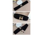 Women's Decorative Ribbon Waist Seal with Skirt Leaves to Buckle Elastic Belt Slim Elasticity EL101