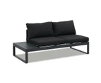 Hampton Charcoal Aluminium Sofa Lounge Set Dark Grey Cushion