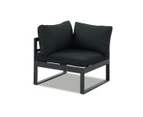 Hampton Charcoal Aluminium Sofa Lounge Set Dark Grey Cushion