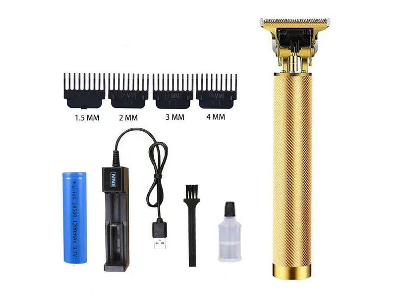 New Men Portable Electric Hair Trimmer Clippers Beard Shaver Cutting Cordless Au - Gold