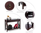 Giantex Wooden Console Table Hallway Table Entryway Display Table w/Drawer & Storage Shelf, Espresso