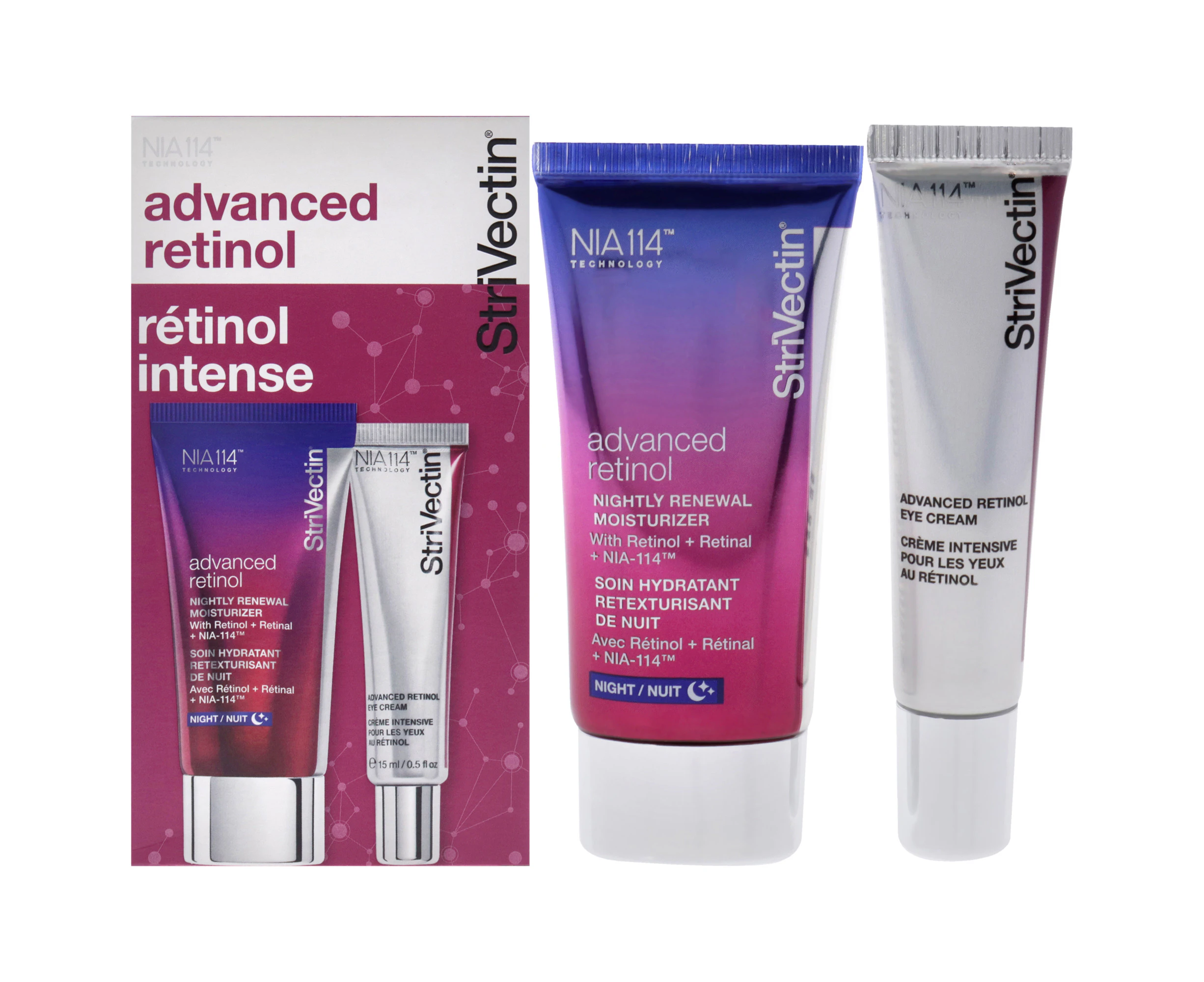 StriVectin Advanced Retinol Intensive for Unisex 2 Pc 1oz Advanced Retinol Night Moisturizer, 0.5oz Advance Retinol Eye Cream Variant Size Value 2 pc