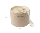 650ML Lunch Box Food Grade High Temperature Resistant Thickened Leakproof Stable Handle Microwave-heating No Odor Easy Cleaning Bento Box - Beige