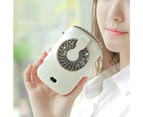 Buutrh Mini Fan with Lanyard Rechargeable ABS Fashion Car Portable Fan for Gift-White-