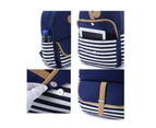 Travel Bags Canvas Laptop Bag School Backpack College Bookbag Shoulder Daypack Casual for Teen Girls and Women-Blue