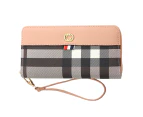 Women's purse long zipper bag fashion striped women's clutch bag mobile phone bag*pink