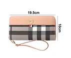 Women's purse long zipper bag fashion striped women's clutch bag mobile phone bag*pink