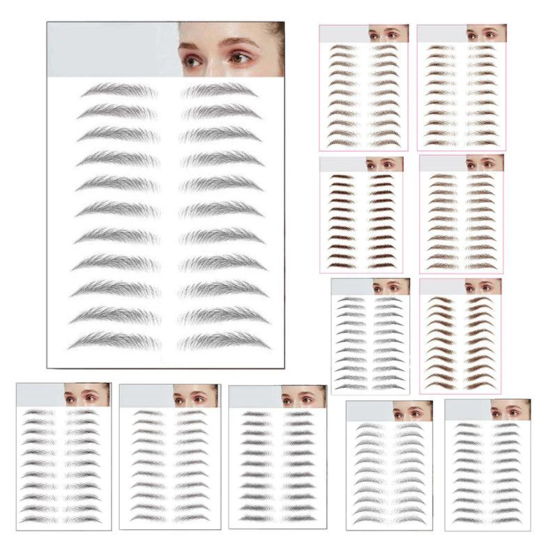 3D Hair-Like Stick-On Authentic Eyebrows Waterproof Eyebrow Tattoo Sticker Au