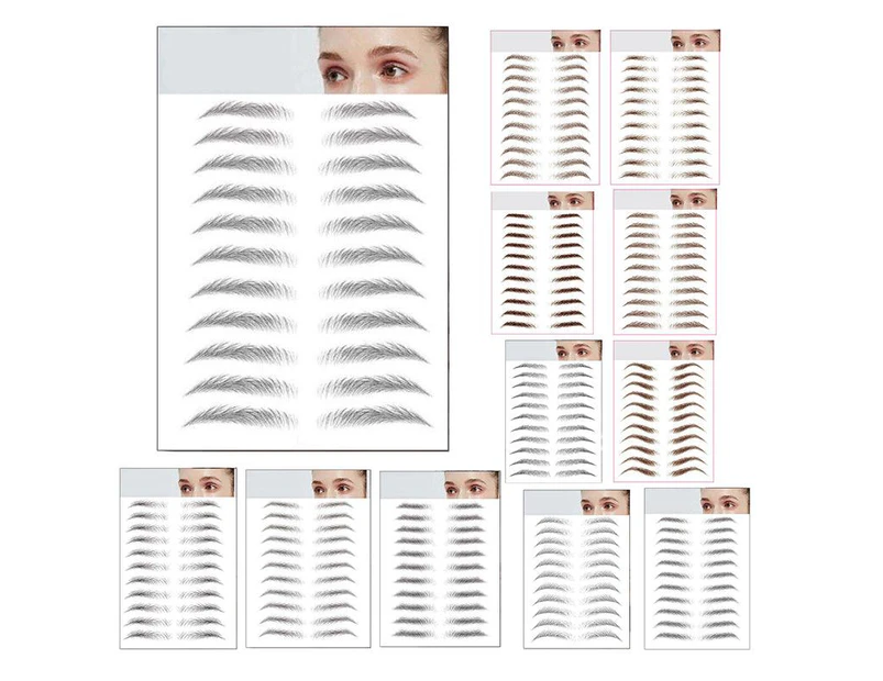 3D Hair-Like Stick-On Authentic Eyebrows Waterproof Eyebrow Tattoo Sticker Au