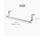 Toscano 2 Pack 36cm Stainless Steel Over Door Towel Rack Bar Holders for Universal Fit on Cabinet Cupboard Doors （L Silver）