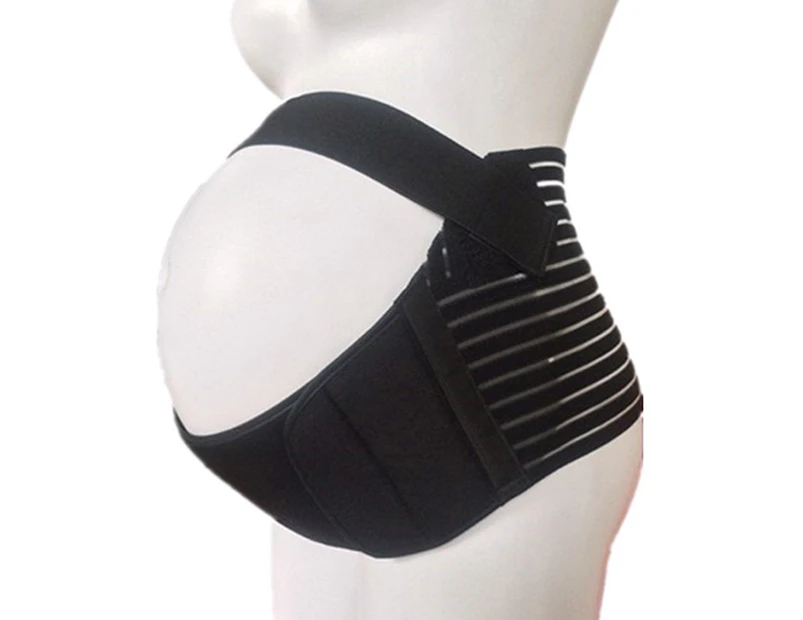 Maternity Support Belt Adjustable Pregnancy Abdominal Braces Strap Waist Band - Black