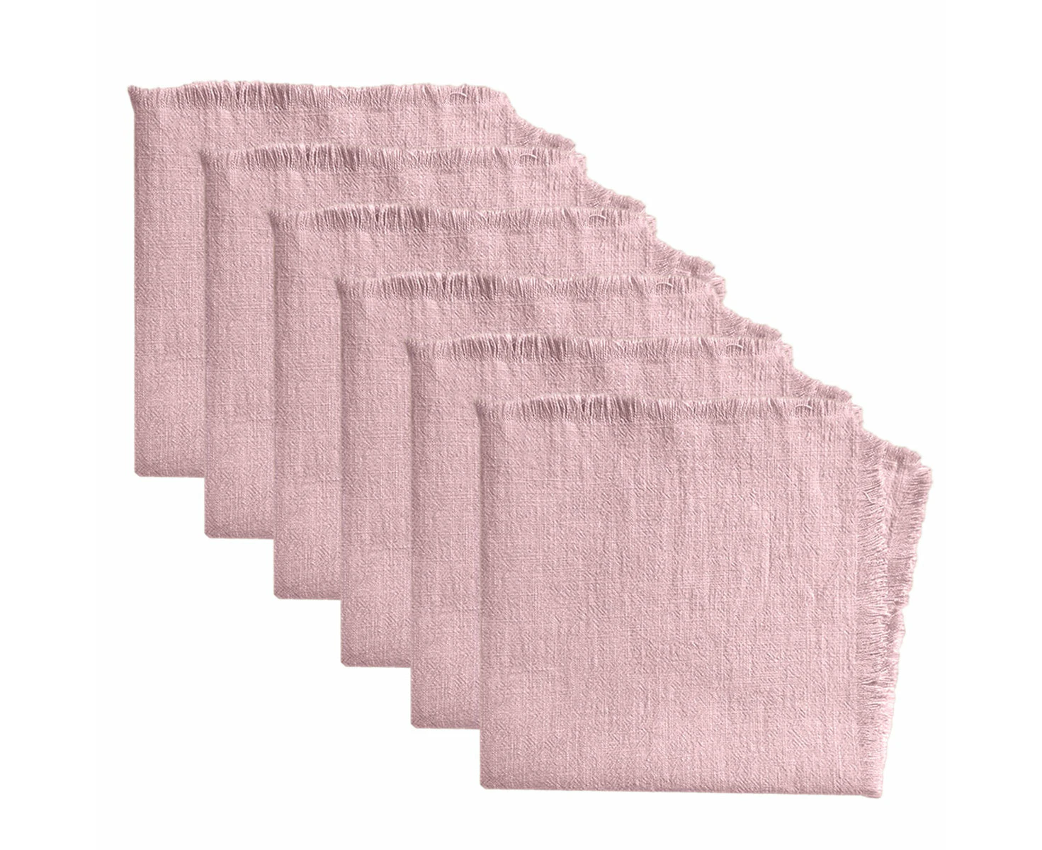 Set Of 6 Napkins Bulk 45X45Cm Cotton Linen Dinner Napkins Rustic Cheesecloth Table Napkins For Wedding Party Baby Shower,Pink