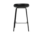 Set of 2 Metal Bar Stools - Black