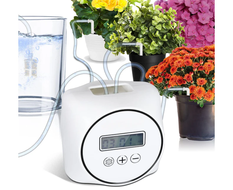 Automatic Watering System for Potted Plants, Programmable Indoor Automatic Waterer with LCD Display, Indoor Plant Watering Unit, Drip Irrigation Kit (