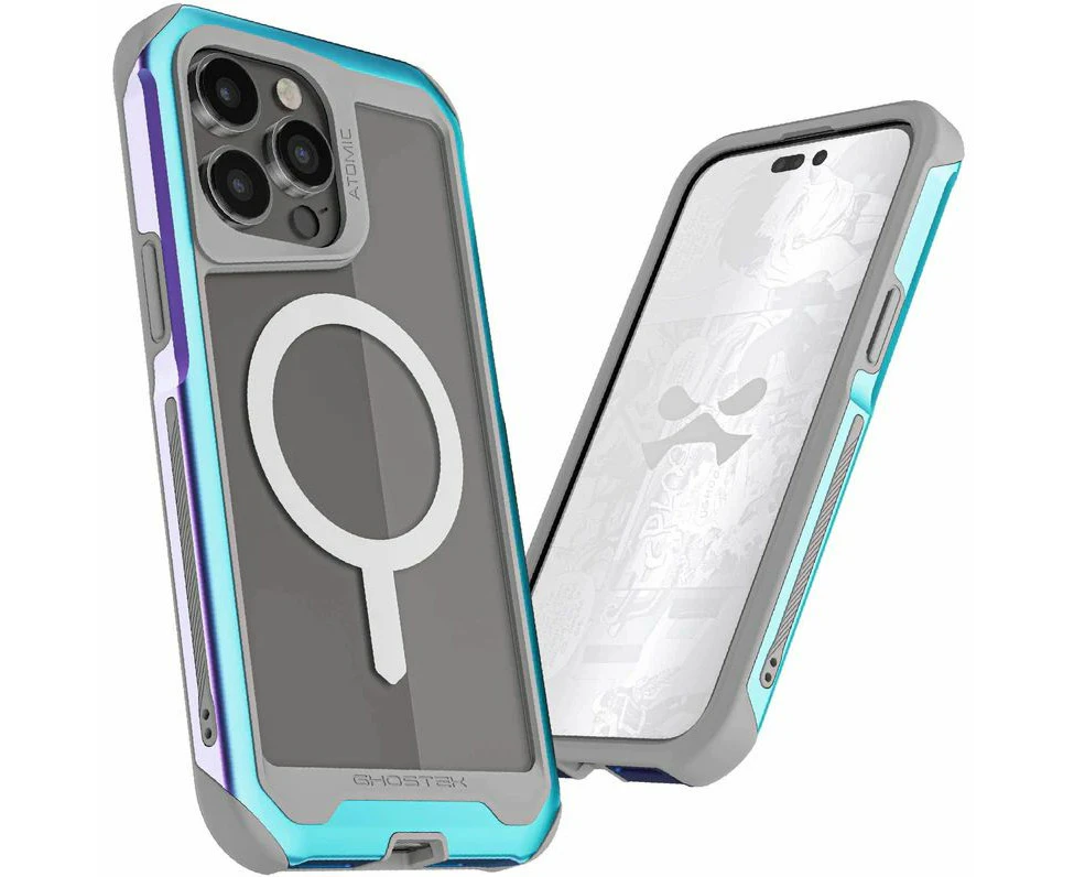 Ghostek iPhone 15 Pro Max Atomic Slim 4 Series Protective Metal MagSafe Case - Prismatic