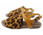 Via Paula Carmen Womens Brazilian Comfortable Leather Sandals - Leopard