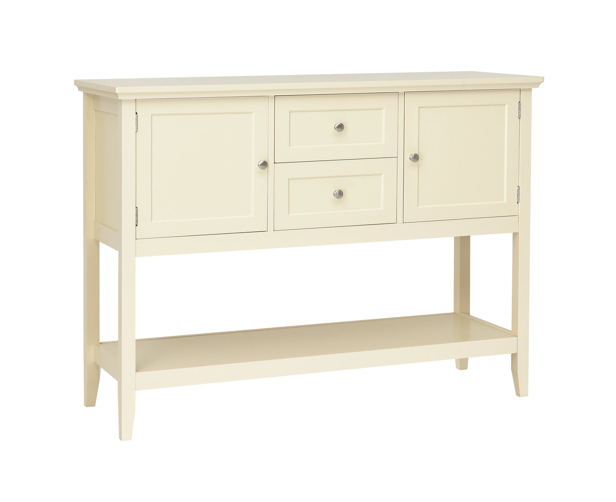 Beige Buffet Sideboard Console Table Storage Cabinet Drawers Hallway Pine Wood Legs