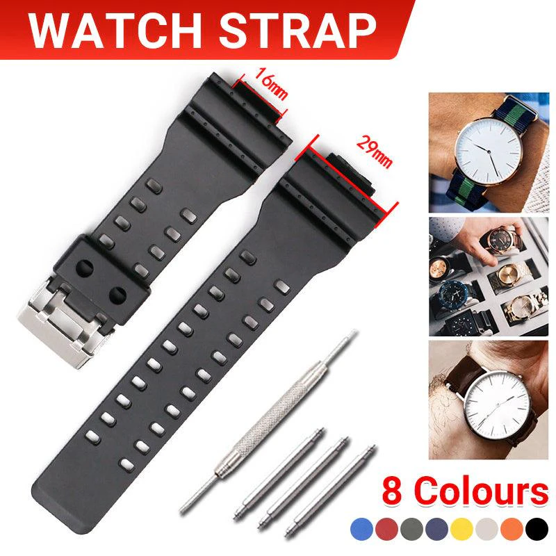 16mm Watch Band Strap Fits For G Shock GA-100 G-8900 GW-8900 Pins Tool Shock - Red