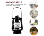 Portable Lantern Flame Light Tent With Switch Button USB Rechargeable Vintage - Black
