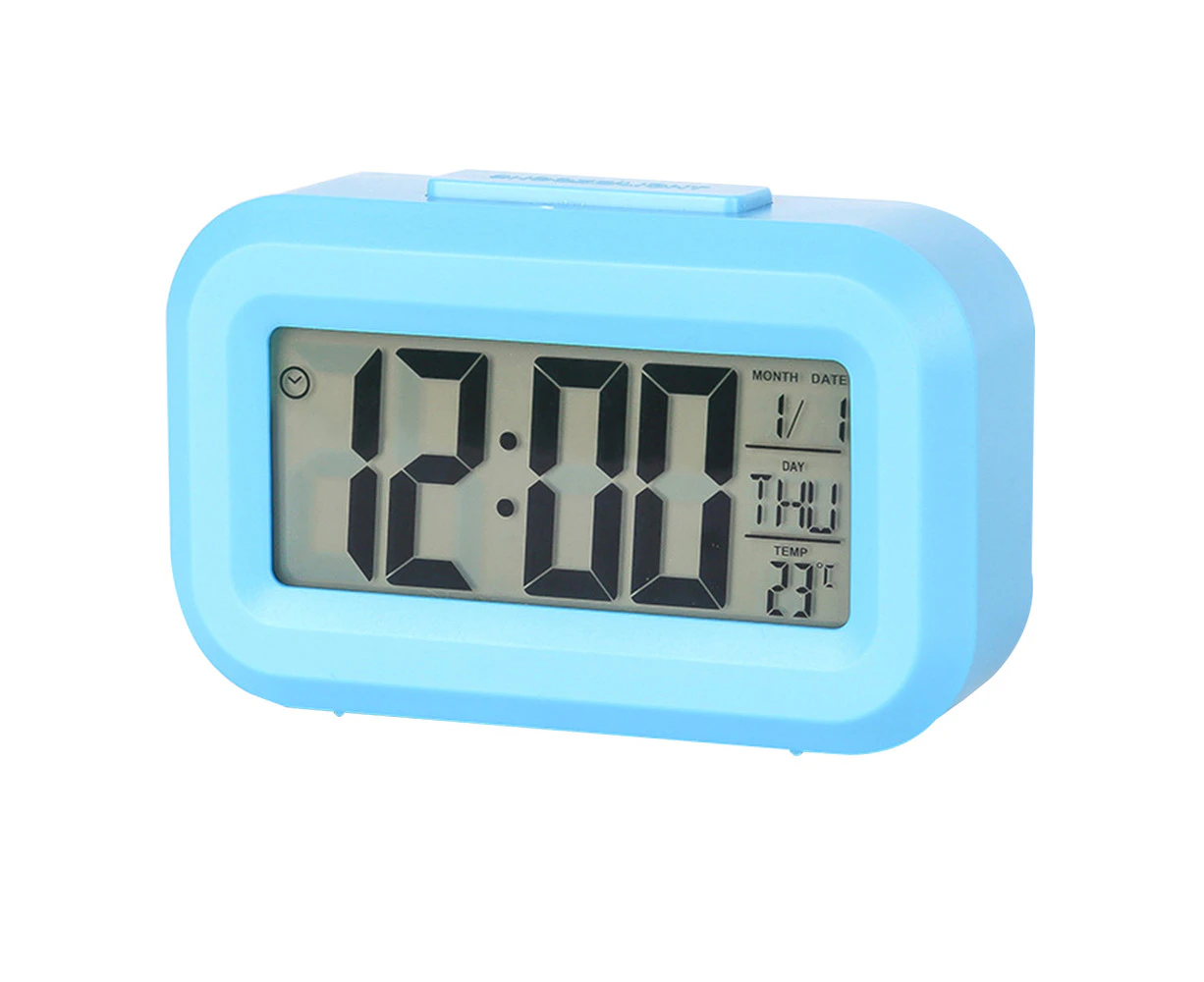 Student alarm clock electronic clock intelligent desktop multi-function clock blue