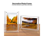 Photo Frame Easy to Wipe Double-sided Transparent Acrylic 6-inch Horizontally And Vertically Placed Magnetic Picture Frame Home Supply - A