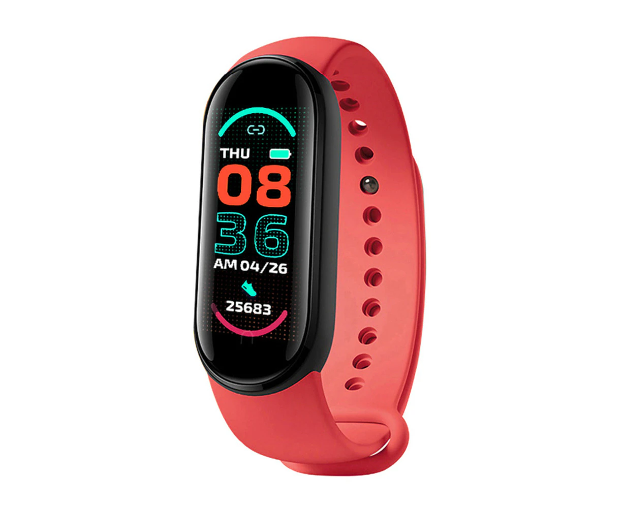 Bluetooth Smart Fitness Bracelet Heart Rate Monitor Watch Wristband-Red