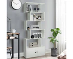 183cm Bookcase Display Shelf Tall Bookshelf Storage Cabinet White