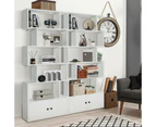 183cm Bookcase Display Shelf Tall Bookshelf Storage Cabinet White