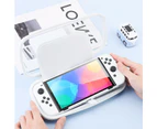 Switch Case Compatible with Nintendo Switch/OLED, Portable Switch Carrying Case with 10 Game Holders - White