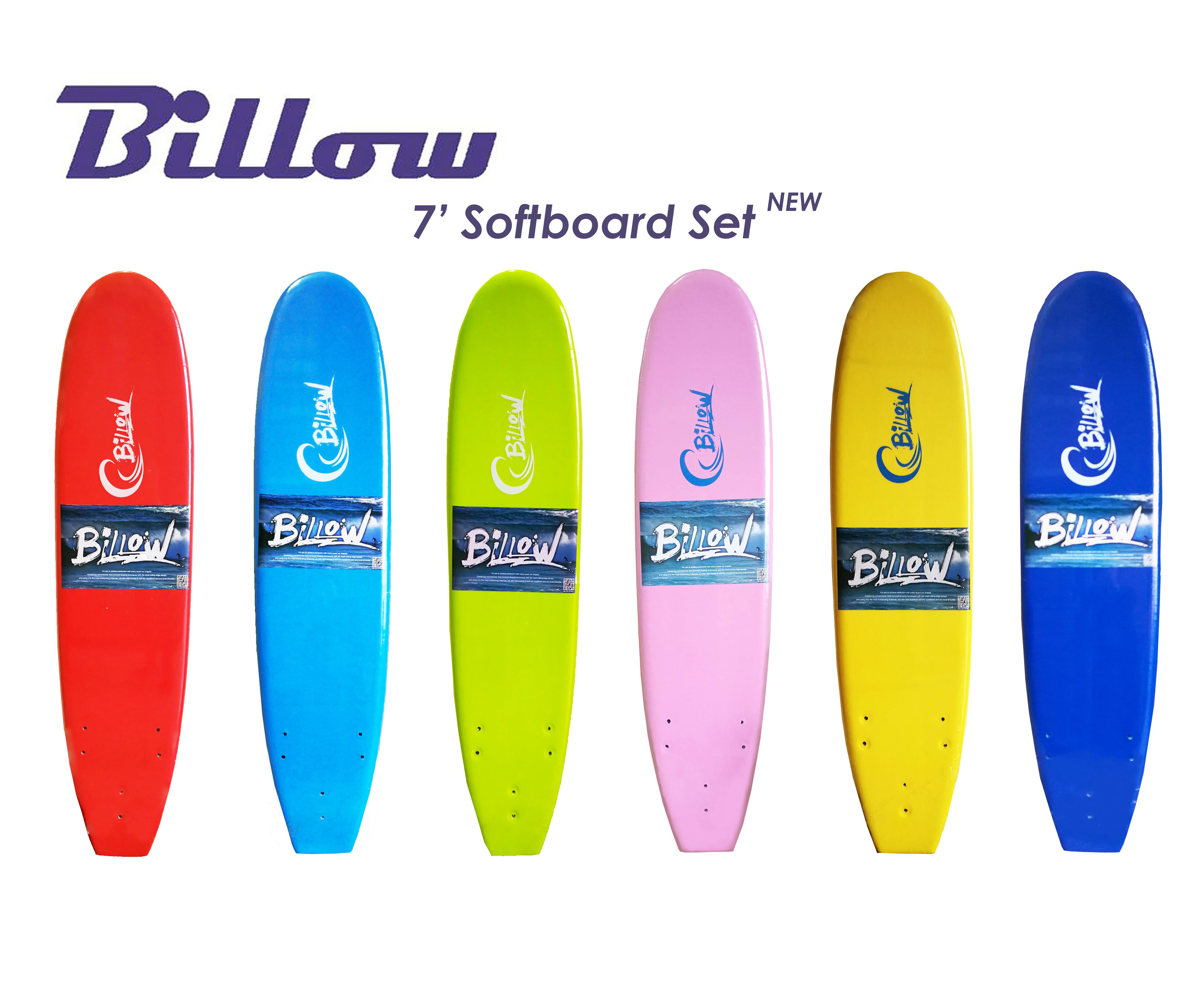 Billow 7ft Green Soft Surfboard 7ft SoftBoard with Leash & Fins