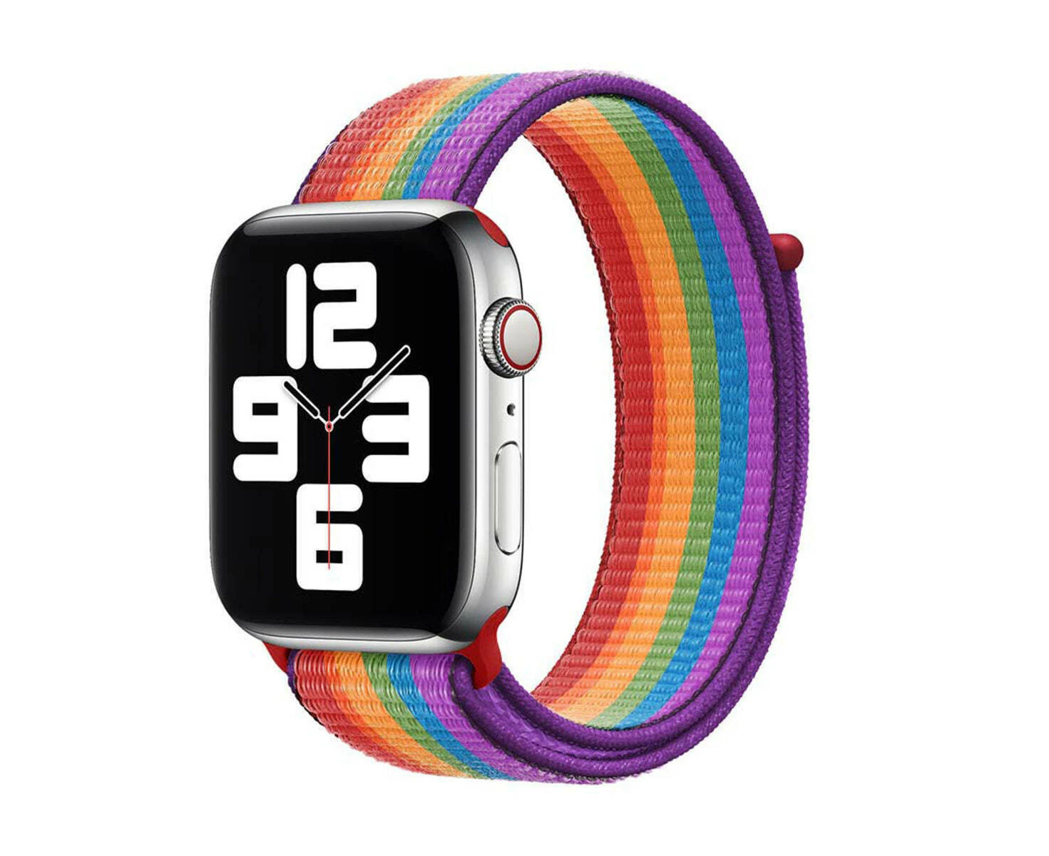 For Apple Watch Series 8 7 6 5 4 3 SE Nylon Loop Replacement Strap Band 42MM/44MM/45MM - Rainbow 39#