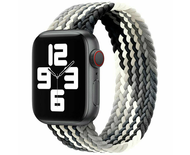 For Apple Watch Series Ultra SE 8 7 6 5 4 3 IWatch Band Nylon Strap 42MM/44MM/45MM - M - Black / White 38#