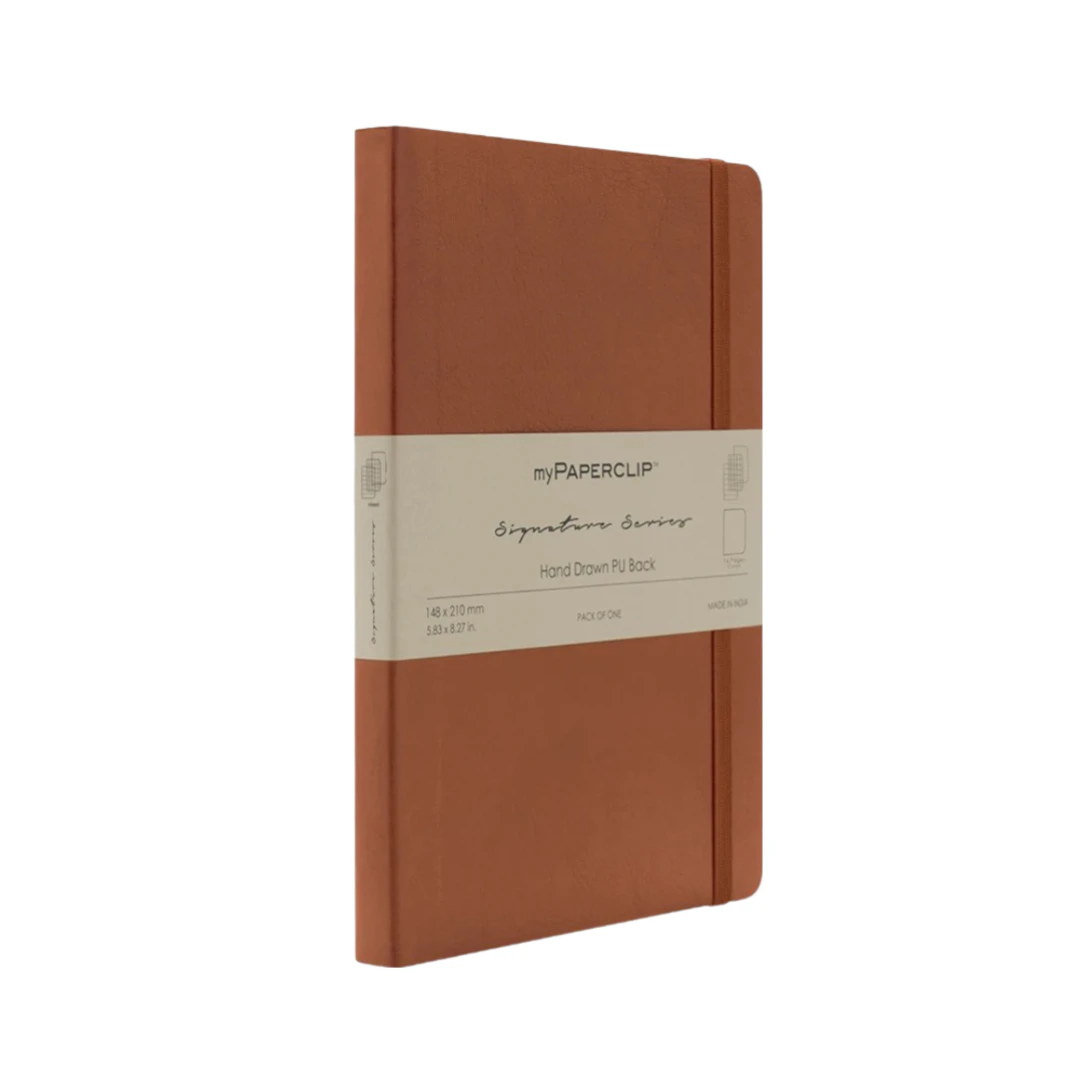 Signature Series Vegan Leather Soft Cover Notebook | 100 GSM Italian Paper - Tan