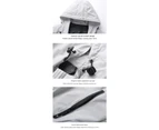 Men's Lightweight Zip Waterproof Windbreaker Jacket Hooded Jacket-Light gray