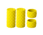 4 Pcs Nonslip Road Bike Strap Plug Cover Cycling Handlebar Tape Comfortable Silicone Handlebar Grips for Road Bicycles-Color-Yellow