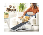 Alopet Dog Pet Ramp Adjustable Height Stairs Bed Sofa Car Foldable 70cm White