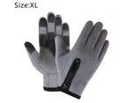 Waterproof Winter Gloves Warm Windproof Fingers Touch Screen Gloves For Men Skiing,Gray Xl Code