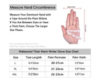 Waterproof Winter Gloves Warm Windproof Fingers Touch Screen Gloves For Men Skiing,Gray Xl Code