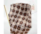 puluofuh Thickened Cold Resistant Breathable Thermal Scarf Fashion Heart Plaid Print Long Warm Shawl Neck Decoration-Khaki